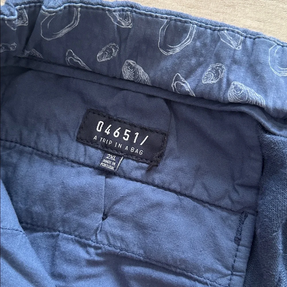 04651/ A Trip In A Bag Casual Pants Size 2XL US Navy Blue 100% Linen